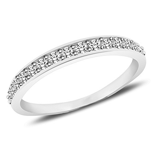 MJ 925 Parnika White CZ Silver Finger Ring in Pure 92.5 Sterling Silver For Women & Girls