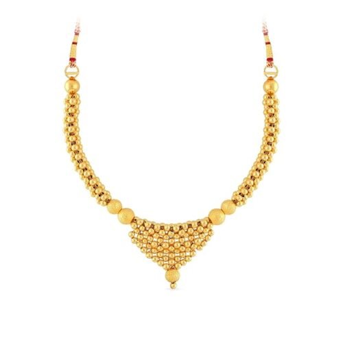 Malabar Gold Necklace for Women 22k | Pure Gold Traditional Maharashtrian Thushi necklace 22kt(916) BIS Hallmark Gold