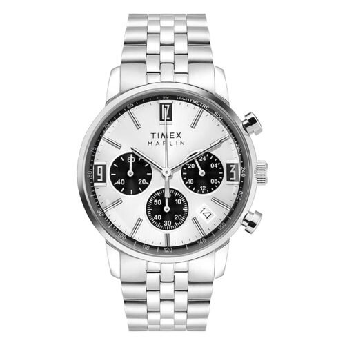 TIMEX Marlin Analog Silver Watch for Men with Round Dial & Water Resistant Man's Wrist Watches