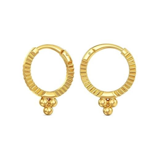 Joy 22KT BIS Certified Yellow Gold Clip-On Earrings for kids